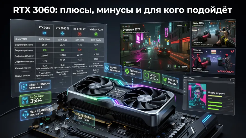 RTX 3060: плюсы, минусы и для кого подойдёт